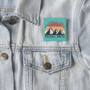 Chapa Cuadrada Montañas pastel vintage están llamando monograma c