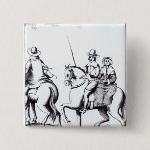 Chapa Cuadrada Montar a caballo de señora Jane Lane con rey