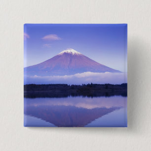 Chapa Cuadrada Monte Fuji con Nube Lenticular, Lago Motosu,