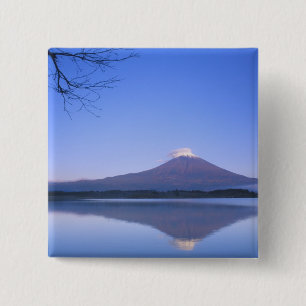 Chapa Cuadrada Monte Fuji desde el lago Motosu, Yamanashi, Japón