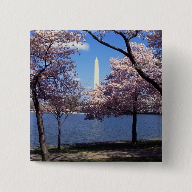 Chapa Cuadrada Monumento de Washington a través de las flores de (Anverso)