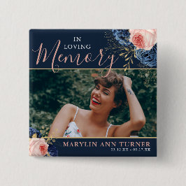 Chapa Cuadrada Monumento elegante a las flores botánicas rosadas