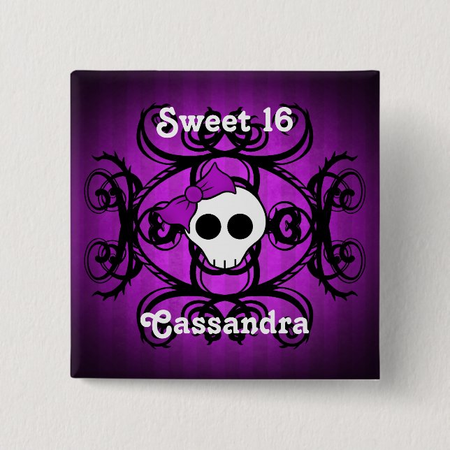 Chapa Cuadrada Morado dulce dieciséis (Anverso)