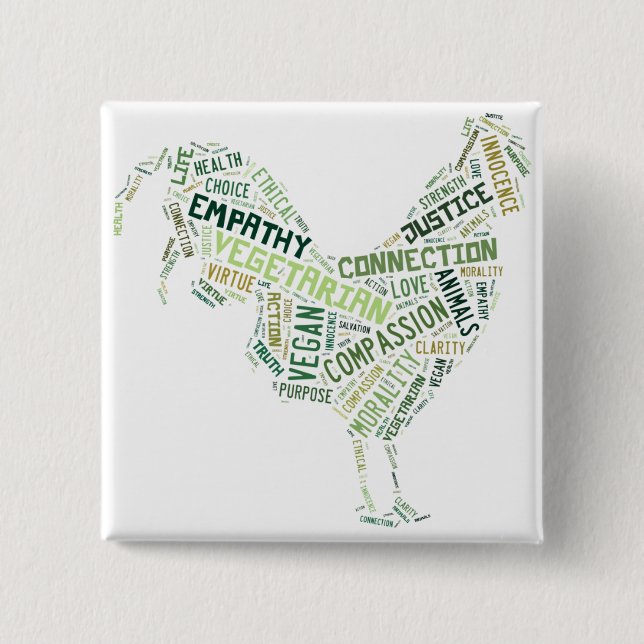 Chapa Cuadrada Mosaico del vegano (Anverso)