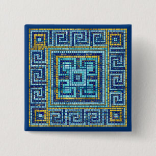 Chapa Cuadrada Mosaico Tile Griego Meander Key