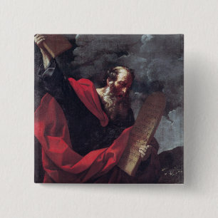 Chapa Cuadrada Moses con las tabletas de la ley