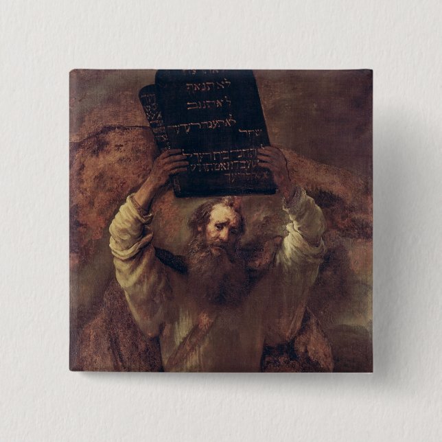 Chapa Cuadrada Moses que rompe las tabletas de la ley, 1659 (Anverso)