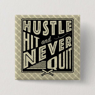 Chapa Cuadrada Mostrador De Softball De Béisbol, Golpear Y Nunca 