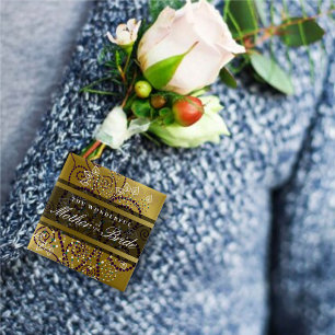 Chapa Cuadrada MOTHER OF THE BRIDE Boho Spirals Wedding Button