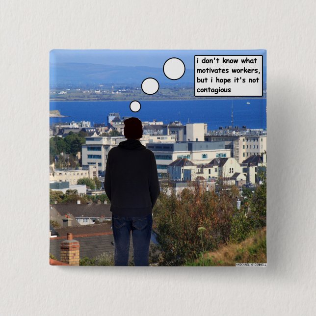 Chapa Cuadrada Motivando a los trabajadores (Anverso)