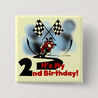 Chapa Cuadrada Motocicleta Carreras 2º cumpleaños camisetas y reg