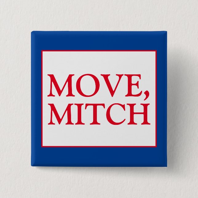 Chapa Cuadrada Mover Mitch McConnell Senate Vote Blue Election (Anverso)