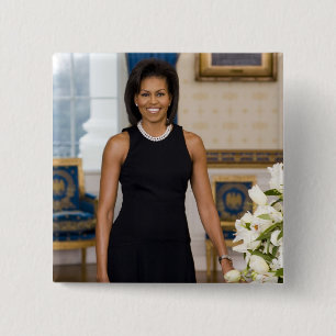 Chapa Cuadrada MrsObamaPortrait
