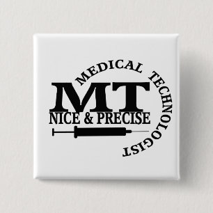 CHAPA CUADRADA MT SLOGAN NICE Y PRECISE MÉDICA LABORATORIA TECH
