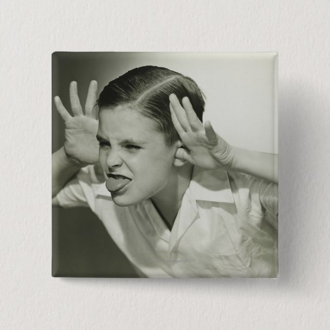 Chapa Cuadrada Muchacho que hace la cara (Anverso)