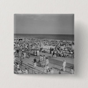 Chapa Cuadrada Muchedumbre en la playa