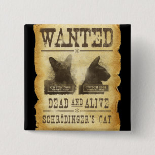 Chapa Cuadrada Muertos y vivo queridos.  El gato de Schroedinger