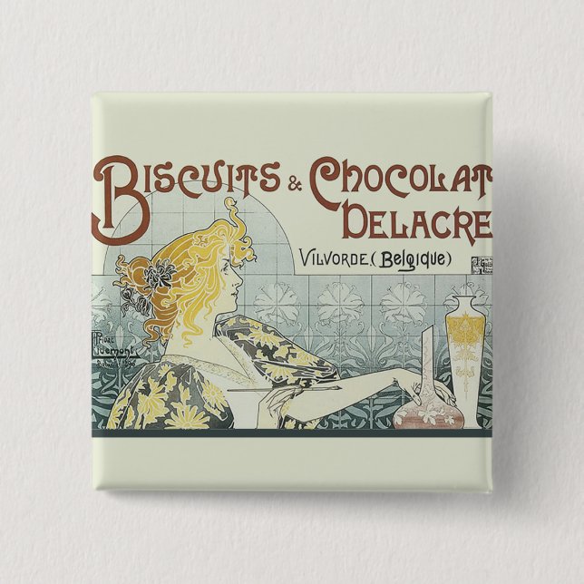 Chapa Cuadrada Mujer Art Nouveau de Chocoloate (Anverso)