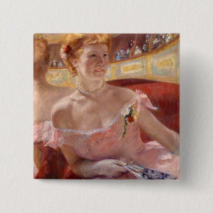 Chapa Cuadrada Mujer con collar de perla (por Mary Cassatt)