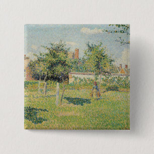 Chapa Cuadrada Mujer de Camille Pissarro el   en el prado en