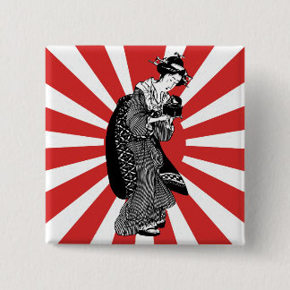 Chapa Cuadrada Mujer japonesa tradicional del ukiyoe