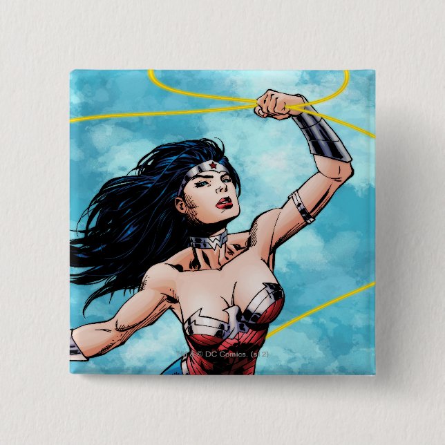 Chapa Cuadrada Mujer Maravilla y Lasso de la Verdad (Anverso)