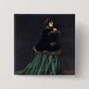Chapa Cuadrada Mujer Monet con vestido verde