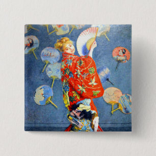 Chapa Cuadrada Mujer Monet en traje japonés