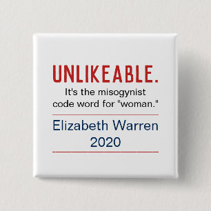 Chapa Cuadrada Mujer poco simpática Pro-Elizabeth Warren 2020