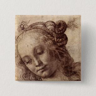 Chapa Cuadrada Mujer que mira abajo