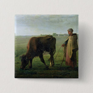 Chapa Cuadrada Mujer que pasta su vaca, 1858