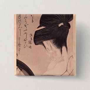 Chapa Cuadrada Mujer que pone en maquillaje