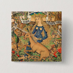 Chapa Cuadrada "Mujer salvaje con unicornio"