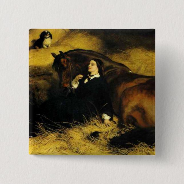 Chapa Cuadrada Mujer y caballo (Anverso)