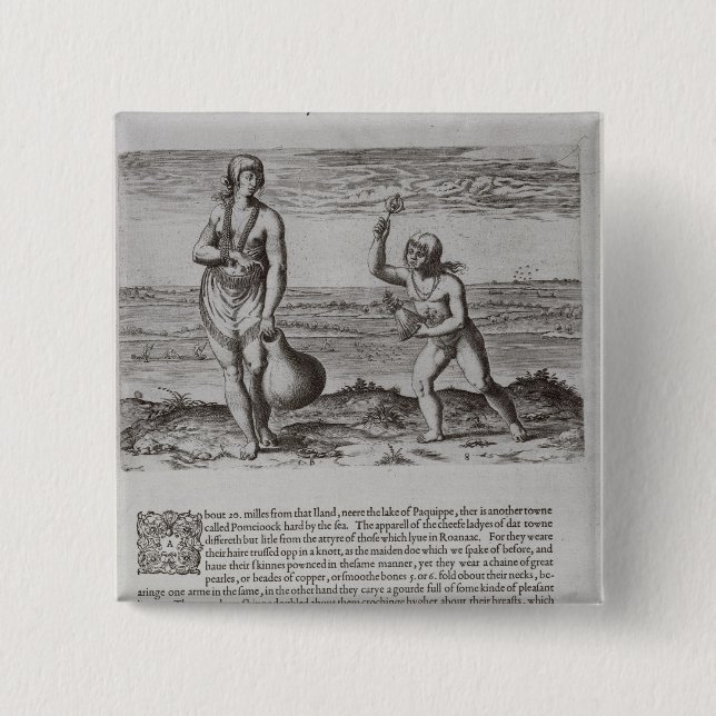 Chapa Cuadrada Mujer y chica joven indias (Anverso)