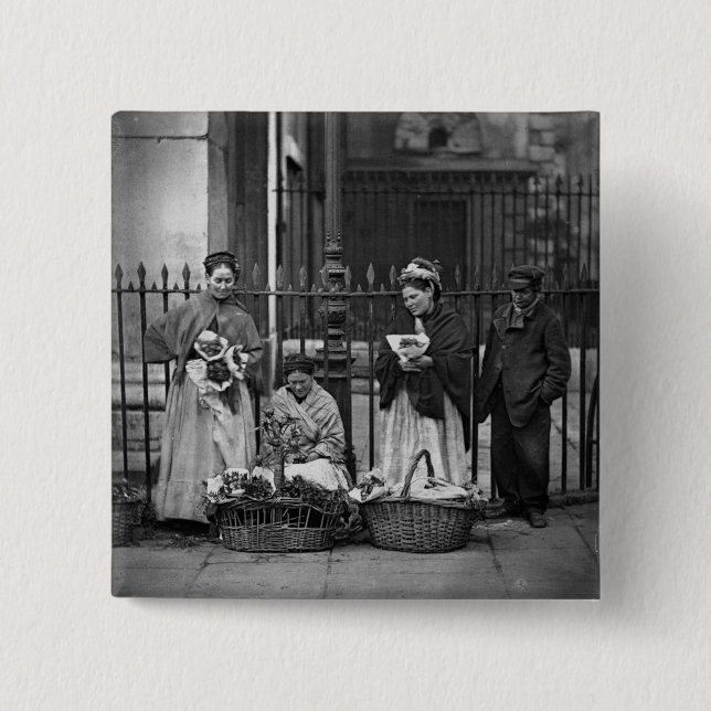 Chapa Cuadrada Mujeres de la flor del jardín de Covent, a partir (Anverso)