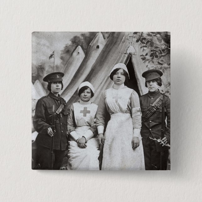 Chapa Cuadrada Mujeres en la guerra, 1914-18 (Anverso)