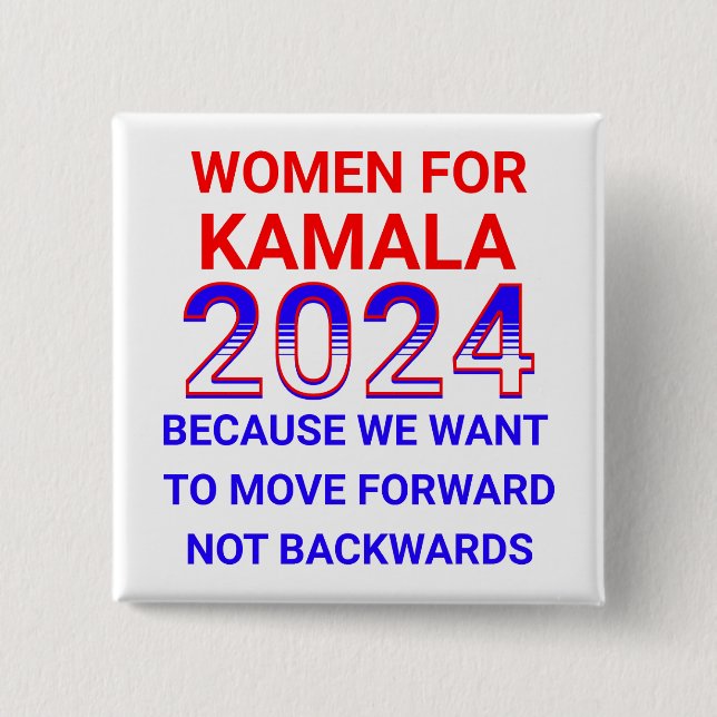 Chapa Cuadrada Mujeres en las elecciones de Kamala Harris 2024 (Anverso)