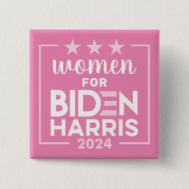 Chapa Cuadrada Mujeres para Biden Harris - Diseño rosa 2024