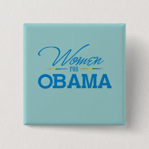 Chapa Cuadrada Mujeres para Obama