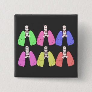 Chapa Cuadrada Multi de los pulmones coloreada--Diseño del