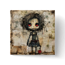 Muñeca espeluznante con corazón