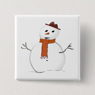Chapa Cuadrada Muñeco de nieve