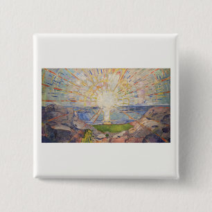 Chapa Cuadrada Mural Edvard Munch Pintando El Sol (Solen) (1911)