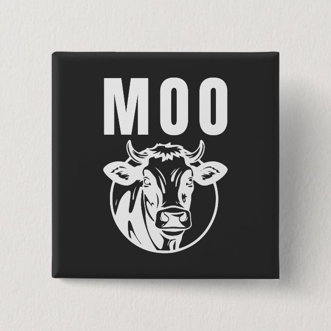 Chapa Cuadrada Muu Soy Una Vaca Granja Divertida (Anverso)