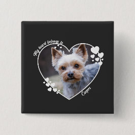 Chapa Cuadrada My heart belongs to customized dog T-Shirt