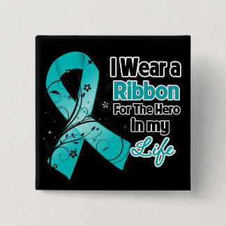 Chapa Cuadrada Myasthenia Gravis Ribbon Hero en mi vida