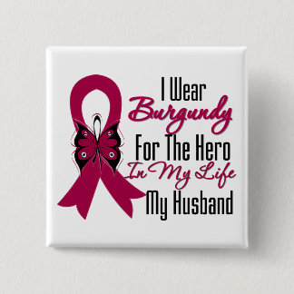 Chapa Cuadrada Myeloma Ribbon Hero My Husband