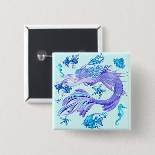 Chapa Cuadrada Mystic Mermaid Fairy Purple Creple Ceramic Tile