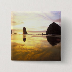 Chapa Cuadrada N.A., EE. UU., Oregón, Atardecer en Cannon Beach c